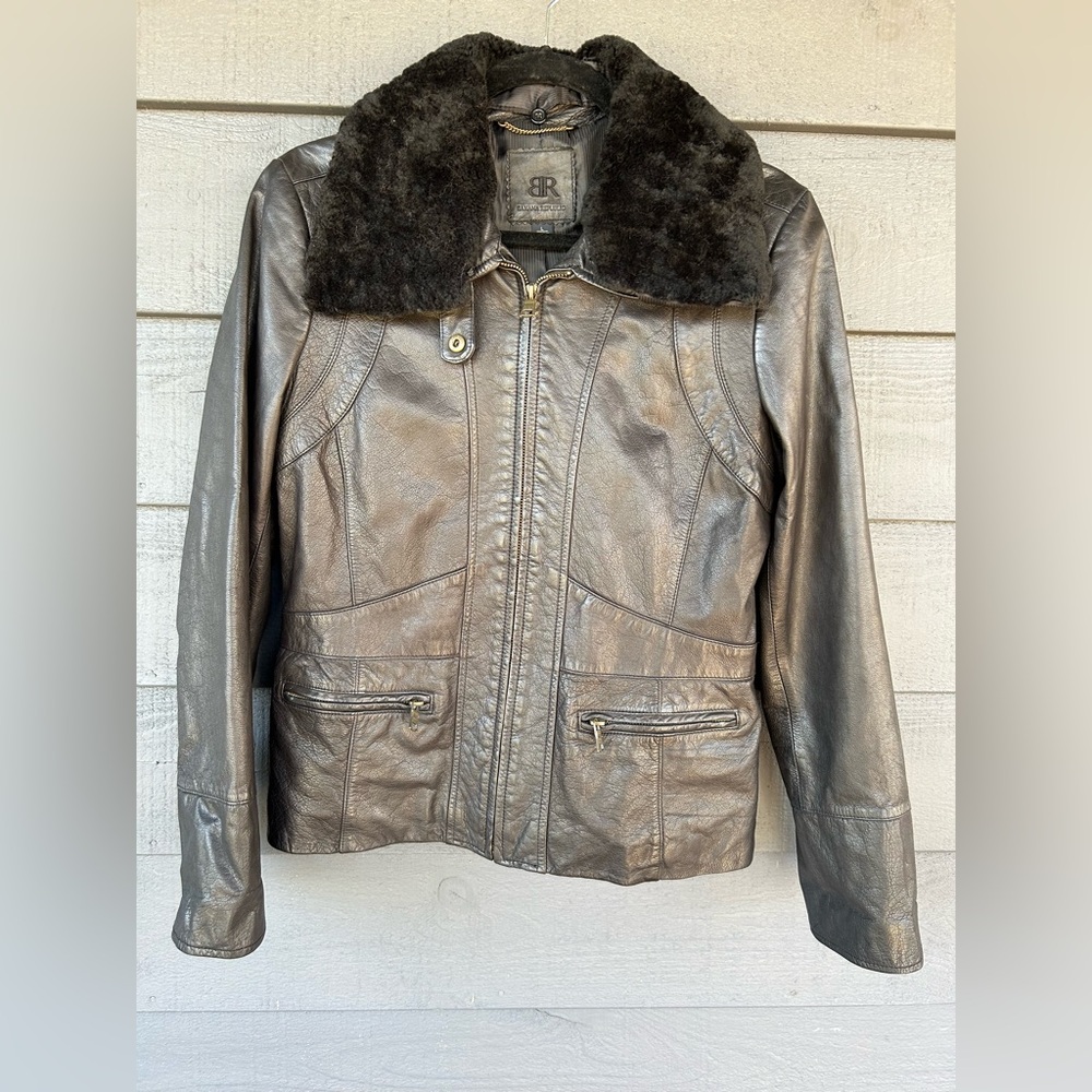 Banana Republic Women's Leather Jacket Black size L